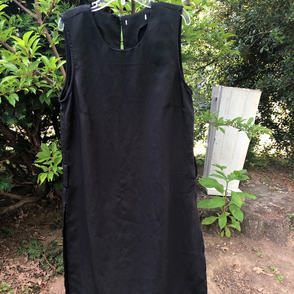 Simple black slip dress
